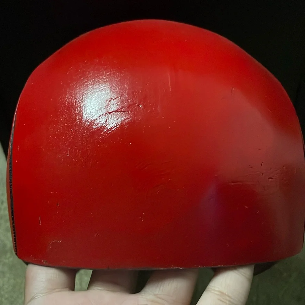 Red hood helmet